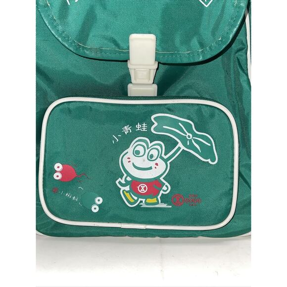Kid Size Japanese green flap back pack frog cartoon pockets Straps Tadpoles - Picture 2 of 7